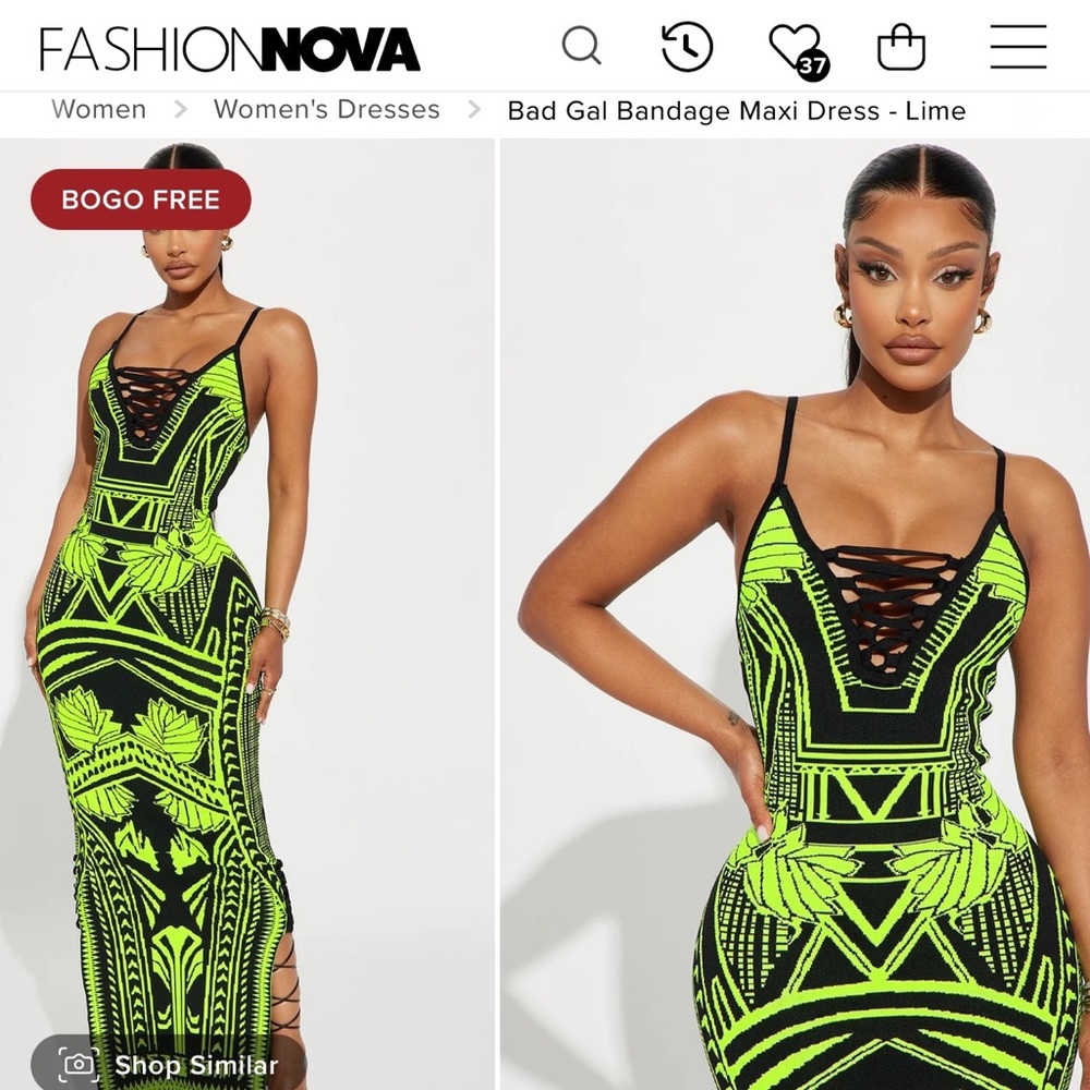 SUPER CUTE! Maxi Dress size M, Spaghetti Straps, Lace up Detail, Stretch, Lime